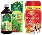 Dabur Chyawanprash 2X Immunity – 500g (Get 75 g Free) & Dabur Giloy Neem Juice with Tulsi
