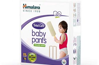 Himalaya Total Care Baby Pants Diapers, Extra Large, 74 Count