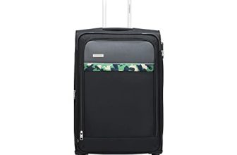 Aristocrat Commander 69Cms Premium Polyester with PVC Coating Soft Sided Check-in 4 Wheels Medium Black Suitcase