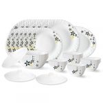 Larah By Borosil Viva Fluted Series Opalware Dinner Set | 31 Pieces For Family Of 6 | Microwave & Dishwasher Safe | Bone-Ash Free | Crockery Set For Dining & Gifting | Plates & Bowls | White