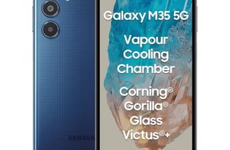 Samsung Galaxy M35 5G (Moonlight Blue,6Gb Ram,128Gb Storage)| Corning Gorilla Glass Victus+| Antutu Score 595K+ | Vapour Cooling Chamber | 6000Mah Battery | 120Hz Super Amoled Display| Without Charger