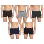Dixcy Scott Men’S Pure Cotton Regular Solid Trunks (Pack Of 5) (Swishtrunk-P5_Black/Grey Melange/Olive/Deep Blue/Coffee Brown_Large)