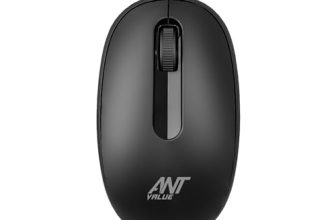 Ant Value OM120 Wired Optical Mouse, 1000 DPI, 3ft Cable, Easy and Accurate Scroll Button, Optical Sensor Computer Mouse, Left and Right-Hand Use for Laptop, PC, Mac Notebook and Linux-Matte Black