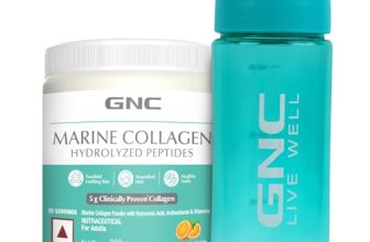 GNC Marine Collagen | 200 Gm With Blue Sipper | Type 1 & Type 3 Collagen | Hydrolyzed Peptides |Hyaluronic Acid|Biotin |Vitamin C &E |Grape Seed Extract