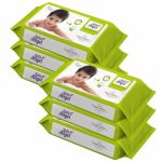 Little Angel Super Soft Cleansing Baby Wipes, 432 Count, Enriched with Aloe vera & Vitamin E, pH Balanced, Dermatologically Tested & Alcohol-free, Pack of 6, 72 count/pack