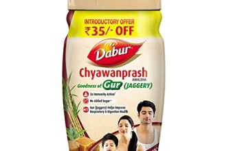 Dabur Chyawanprash Awaleha – 900g | With Goodness of Gur (Jaggery)| 3X Immunity Action | No added Sugar | Helps Improve Digestive & Respiratory Health | With Goodness of 40+ Ayurvedic Herbs