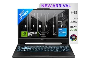 ASUS TUF F15 Gaming Laptop, Intel Core i5-11400H 11th Gen, 15.6-inch (39.62 cm) FHD 144Hz,(16GB RAM/512GB SSD/4GB NVIDIA GeForce RTX 2050/Windows 11/ RGB Backlit KB/Black/2.30 kg), FX506HF-HN025W