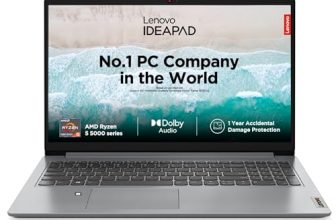 Lenovo IdeaPad 1 AMD Ryzen 5 5500U 15.6″ (39.62cm) FHD Thin & Light Laptop (8GB/512GB SSD/Integrated AMD Graphics/Windows 11/Office 2021/HD Camera/1 Year ADP Free/Grey/1.6Kg), 82R400BRIN