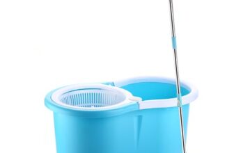 Ganesh Rapid Plastic Spin Mop, Round Plastic Bucket Floor Cleaning Mop with Bucket