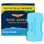 Park Avenue Premium Men’s Soaps for Bath – Cool Blue | 125g (Pack of 4)