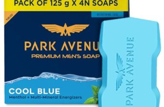 Park Avenue Premium Men’s Soaps for Bath – Cool Blue | 125g (Pack of 4)