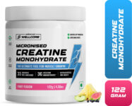 Wellcore Micronised Creatine Monohydrate | Lab Tested | Enhanced Absorption | 100% Pure Creatine(122 g, Fruit Fusion)