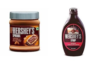 Hershey’s Spreads Cocoa with Almond, 350g & HERSHEY’S Chocolate Flavored Syrup | Delicious Chocolate Flavor | 623 g Bottle