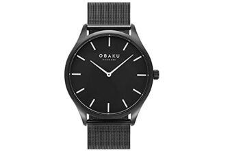 Obaku Tang Lille Charcoal Analog Black Dial Women’s Watch-V260LXBBMB