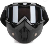 Steelbird Air 100% Goggle Face Mask Anti Scratch UV Protective Face Mask Motorbike Helmet(Black)