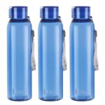 CELLO My Tag PET Water Bottle | 100% food grade | Leak proof and Break proof | Set of 3-1000ml | Aqua