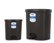 Kolorr Magnum Dustbin Combo Pack of 2 Plastic Pedal Dustbins/Trash Can/Garbage Waste Bin with Lid for Home, Kitchen, Office, Bathroom & Washroom – 6+ 14 Liters (Dark Brown)