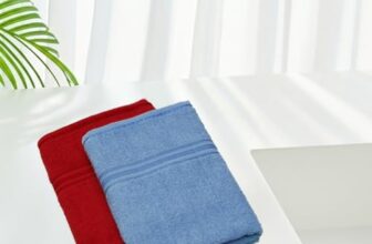 LIBERTY TOWELS Gym & Yoga Towels Soft Cotton Hand & Face Towels 380 GSM, Medium Size 32×50 CM | Quick Dry Sweat & Workout Towels for Men & Women | Pack of 2(Blue & Maroon)