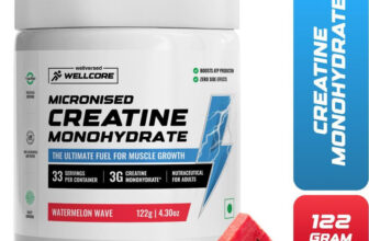 Wellcore Pure Micronised Creatine Monohydrate | Lab Tested | Enhanced Absorption Creatine(122 g, Watermelon Wave)