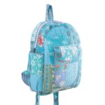 Ravaiyaa – Attitude is everything Unisex Turquoise Patchwork Quilted Cotton Multi-Utility Backpack | Casual Backpack for Girls, One Compartment | Best for Books, Stationery, Lunch Box & Essentials