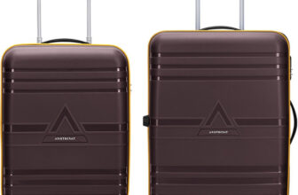 ARISTOCRAT Airstop Pro 2 (Small 55cm Medium 65cm) Suitcase Cabin & Check-in Set 4 Wheels – 25 Inch