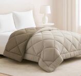 BSB HOME Luxury Reversible Comforter Double Size | Dual Color Soft Quilt for AC Room | Winter & Summer | Rainy Season Plush Microfiber | Solid Color Comforter – 90×100 Inches, Beige & Mouse