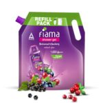 Fiama Body Wash Shower Gel Blackcurrant & Bearberry, 1.4L Bodywash Refill Value Pouch for Women & Men with Skin Conditioners for Radiant Glow, Skin Friendly pH