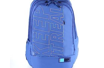 Gear Keep It Real 40L Large Water Resistant School Bag/Casual 5 Compartment Backpack/Daypack/Travel Standard Backpack/Kids Bag/College Bag For Boys/Girls/Men/Women (Blue-White)
