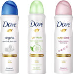 DOVE Original, Go Fresh and Eventone Deodorant Deodorant Spray  –  For Women(450 ml, Pack of 3)