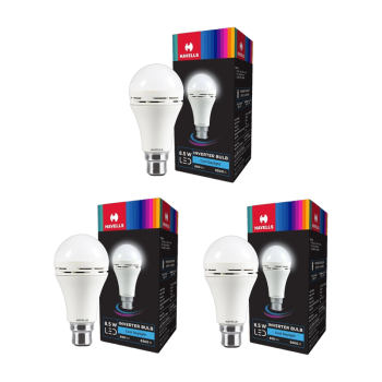 HAVELLS 8.5 W Inverter Standard B22 Inverter Bulb(White, Pack of 3)