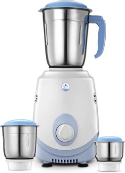 Grand plus Long 550 W Mixer Grinder(Neo | 3 Jars | White, Sky Blue)