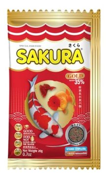 Sakura Gold Super Premium Fish Food with Vitamin Complexes + Krill & Astaxanthin in Micro 1mm Pellet 20gm
