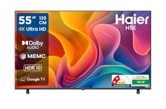 Haier H5E Series 139cm (55) 4K Ultra HD Smart LED Google TV 55H5E