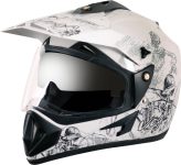 VEGA Off Road D/V Sketch Motorbike Helmet(White Silver)
