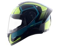 Vega Ranger DX Crew Full Face Riding Helmet with Lightweight Shell, Comfortable Liner, Shock Absorbing Interior, Ventilated Fit, Aerodynamic Build, and Modern Black Neon Yellow Styling Black Neon Yellow-L