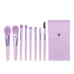 TEMPERIA (Pack of 8) Small Size Makeup Brush Set – Soft Bristles Make Up Brushes Sets Kit for Foundation, Concealers, Eyeshadow, Blush, Compact Face Powder, Highlighter, Contour, Blending Eye Liner – With Pouch (Random Colors)