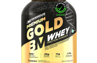BIGMUSCLES NUTRITION Premium Gold Whey | 25g Protein Per Serving, 0g Sugar,5.5g BCAA Whey Protein(2 kg, Chocolate Brownie)