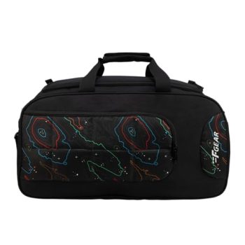 F Gear Enduro Topo Black 32L Travel Duffle Bag with Spacious Main Compartment, Front Pocket & Wet Pocket, Adjustable Shoulder Strap, Lightweight and Durable, Easy Carry Handles for Men & Women