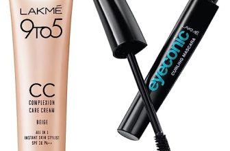 Lakme Eyeconic Curling Mascara, Black 9 ml & Lakme 9 to 5 CC Cream Mini, 01-9 g