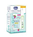 Chicco Toothpaste Strawberry + Chicco Brush Green 6-36M