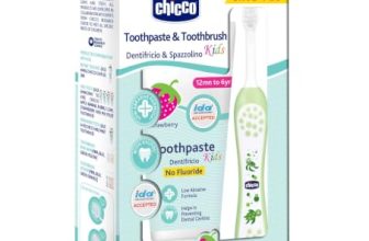 Chicco Toothpaste Strawberry + Chicco Brush Green 6-36M