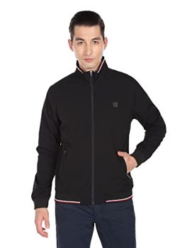 Arrow Men’s Polyester Regular Jacket (ASAEJK4787_Olive_Medium)