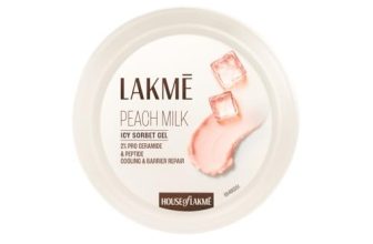 Lakmē Peach Milk Icy Sorbet Gel: First Ever Cooling Face Moisturizer with 2% Pro-Ceramides, Peptides & Pentavitin for Instant Ice-Plunge Glow & 24hr Barrier Repair – Non-Sticky, Lightweight, 200g