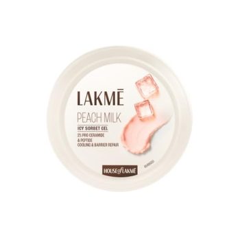 Lakmē Peach Milk Icy Sorbet Gel: First Ever Cooling Face Moisturizer with 2% Pro-Ceramides, Peptides & Pentavitin for Instant Ice-Plunge Glow & 24hr Barrier Repair – Non-Sticky, Lightweight, 200g
