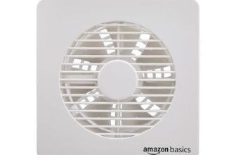 Amazon Basics Axial 6” Fan | 22W | 7 Blades | 135 mm Sweep | 7.5 dB Low Noise | Window Mount | Wall Switch Control | White Plastic Body