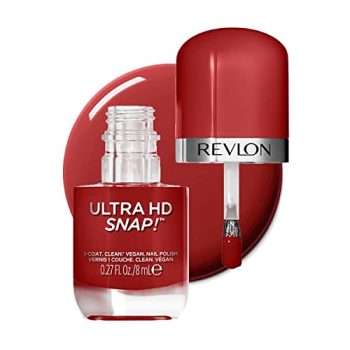 REVLON Ultra HD Snap Nail Polish, Glossy Nail Color, 100% Vegan Formula, No Base and Top Coat Needed, 014 Red and Real, 0.27 Fl Oz