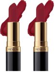 REVLON Super Lustrous Matte Lipstick, 80% Conditioning Ingredients, intance color, Waterproof, Long-Lasting, 100% Vegan Lipstick, It Is Royal (033), 4.25 gm (Pack of 2)