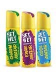 Set Wet Cool, Charm & Swag Avatar Deodorant & Body Spray Perfume For Men,Pack of 3,180 ml Each