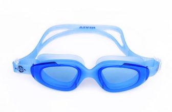 Nivia Visor Swimming Goggles for Adults, Anti Fog Goggles for Men, Polycarbonate Clear Glass, Silicon Strap, UV Protection, Comfort Fit, Training Swim Goggles for Men & Women – Blue