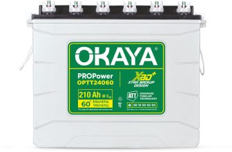 OKAYA 60 Months Warranty Tubular Inverter Battery(210 Ah, OPTT24060)